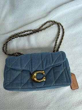 Coach Tabby 20 Shoulder Bag in Quilted indigo Denim